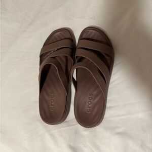 Crocs Getaway Strappy Women's Brown Slide Sandals